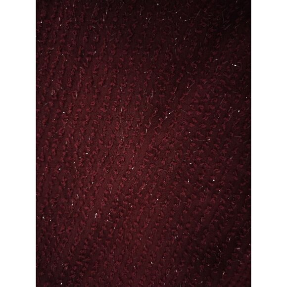 Nine West Burgundy Long Sleeve Textured Keyhole Blouse S, NWT. - Picture 6 of 8